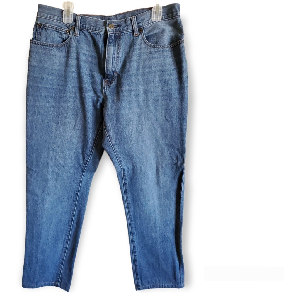 𝅺Men J Crew The Driggs medium wash cotton jeans size 36x30